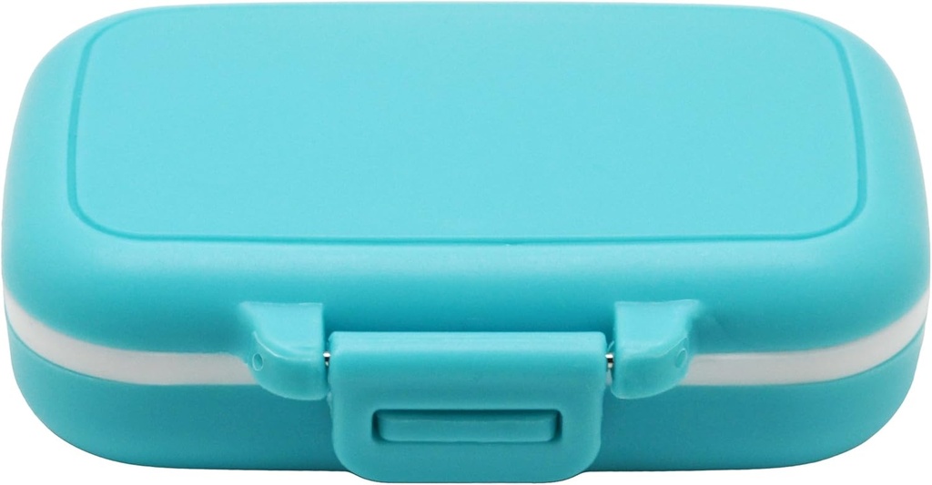 Lille Pill Box supplement sag for Pocket eller Purse - 3 Aftagelige Compartments Travel Medication Carry Case - Daglig Vitamin Organizer Box (blå)