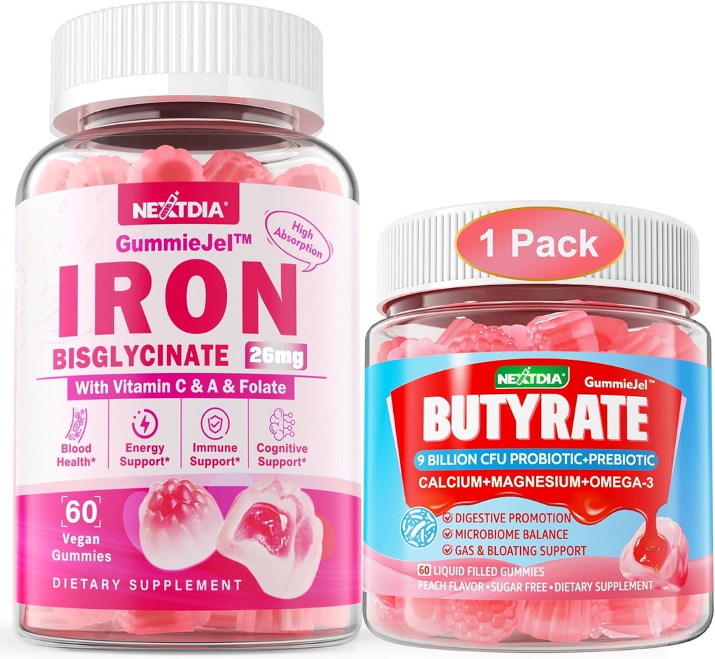Butyrate Gummies + Iron Bisglycinate 26mg Fyldt Gummies