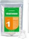 wananfu størrelse 1 Tomme kapsler Vegetarisk (500 Greve) Bundle med Micro Lab Spoon, Clear Filtable Veggie Pill kapsler Størrelse 1 til at lave dine egne kosttilskud