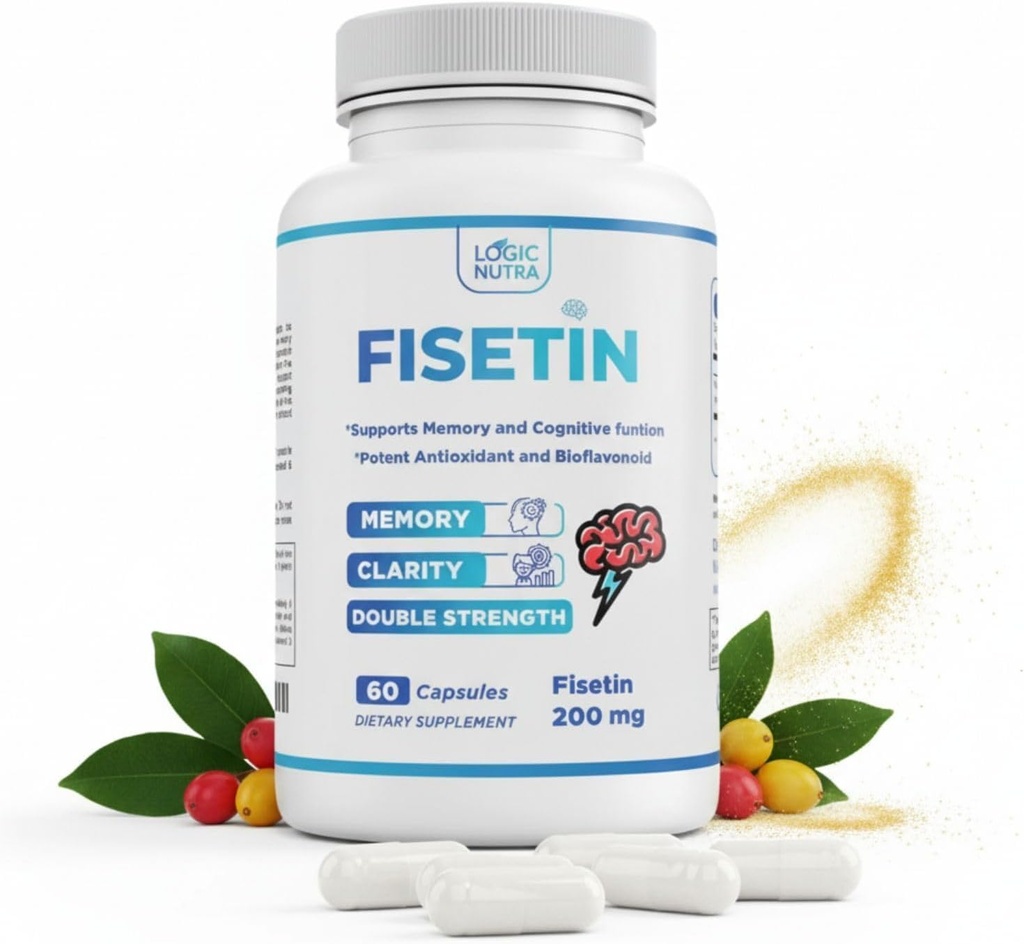 Fiskein Double Strength - Fiskeine Kosttilskud 200 mg - Non- GMO, Vegan, & Gluten Free - 60 kapsler - Potent antioxidant Supplement for Wellness Support