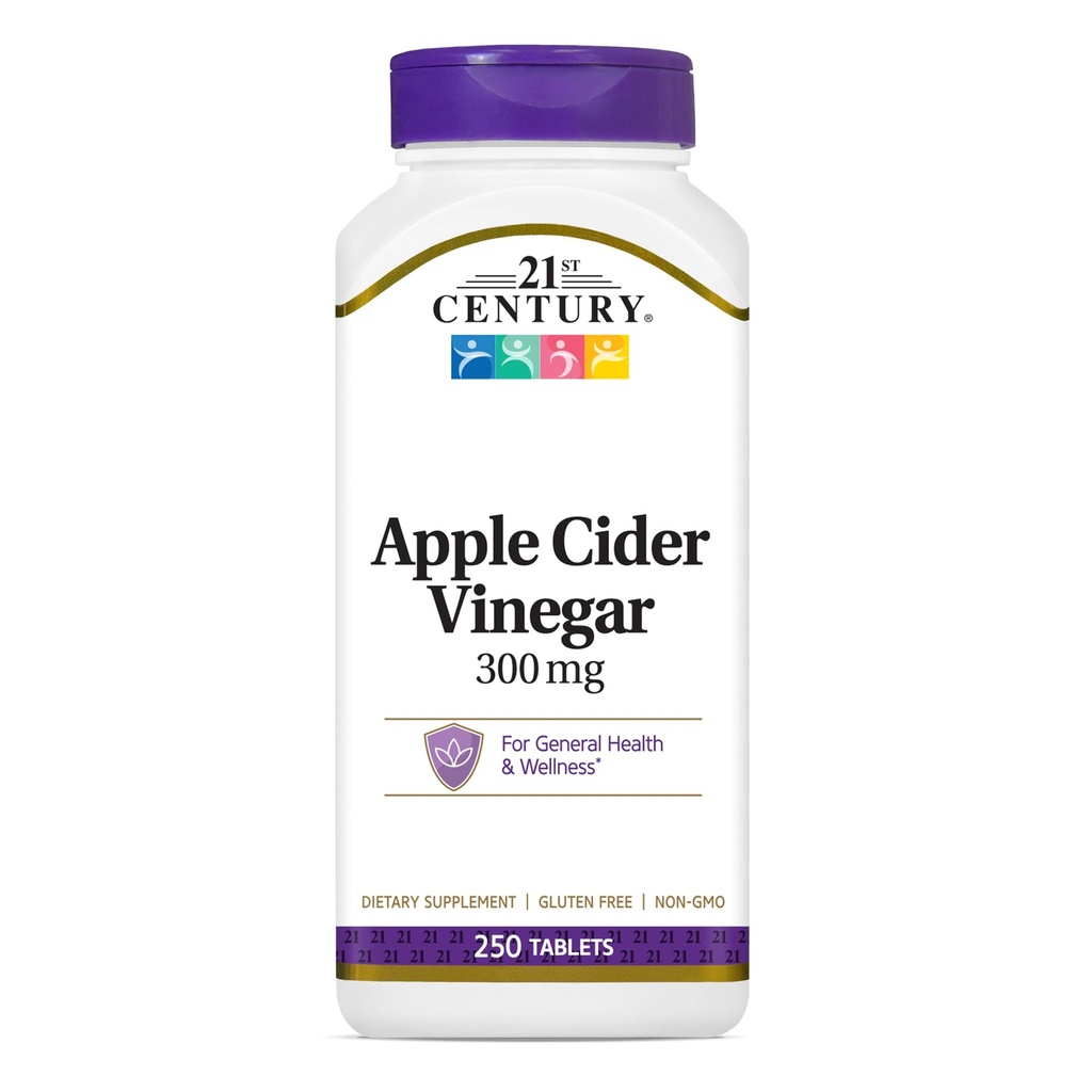 21. Century Apple Cider Vinagra 300mg Tablets, 250 Count
