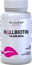 Hallusa Natural Biotin Capsules 10.000 mikrogram sundt hår, hud & negle - Pastillas para la caída del Cabello - Crecimiento del Cabello - Crecimiento de la Barba - Alopecia y calvicie - 60 kapsler