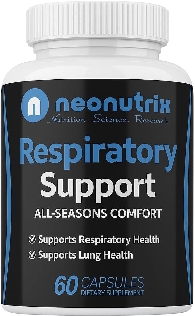 Lung Detox Cleanse Supplement for bronkial Wellness & Natural Respiratory Support for Cigaretts Rygere - Vegetarisk Venlig Nasal Decongestant- 60 Kapsler - Made USA af Neonutrix- Non- GMO