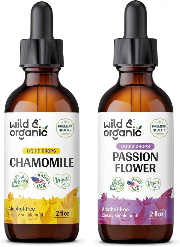 Wild & Organic Kamille Tinktur 2 fl oz & Passionflower Tinktur 2 fl oz