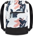 Flex Cinch Drawstring Gym Bag for Women with Graphic Designs | Durable Lightweight Gym Cinch Bags | Great for Gym Bag, Traveling, and Overnights | Navy/Coral - Guava Leaves