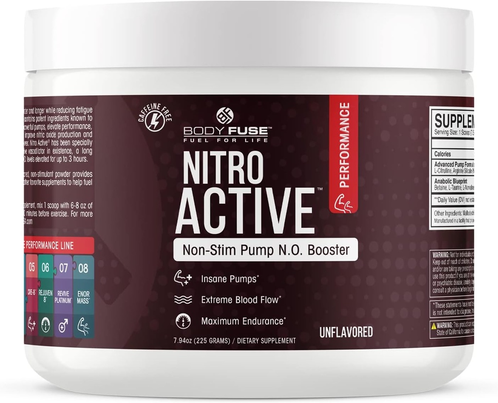 Nitro Active Pump V2 Uflavored Powder Vasodilator