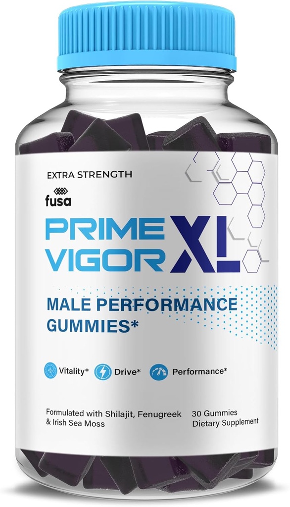 Prime Vigor XL Gummies PrimeVigor XL Me Gummy Supplement, Prime Vigor Maksimum Styrke Advanced Shilajit Irish Sea Moss Bukkehorn Gummies for Mænd Samlet energi & Vitality Support (1 måned Tilgang)