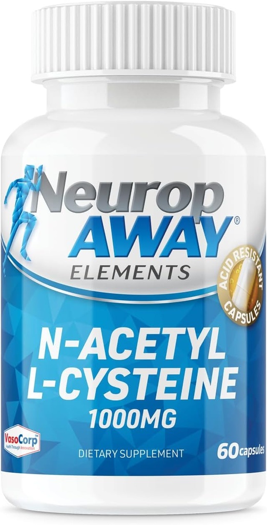 Neuropawayelementer N- acetyl L- cystein 1000mg 60ct med kapsler (60 1000mg kapsler Per flaske)