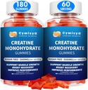 Creatine monohydrat Gummies 5g for mænd og kvinder, 7100 mg med Liposomal Taurine, BCAA, Alpha GPC, B12, Creatine monohydrat Chews for muskelvækst, Strawberry Flavor, 180Count