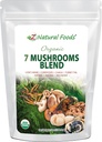 Z Natural Foods Organic 7 Sacred Mushrooms Blend - Mushroom Powder for immun sundhed - Lions Mane, Cordyceps, Chaga, Red Reishi, Shiitake, Maitake & Tyrkiet Tail Extract for Coffee, Smoothies, 7 oz
