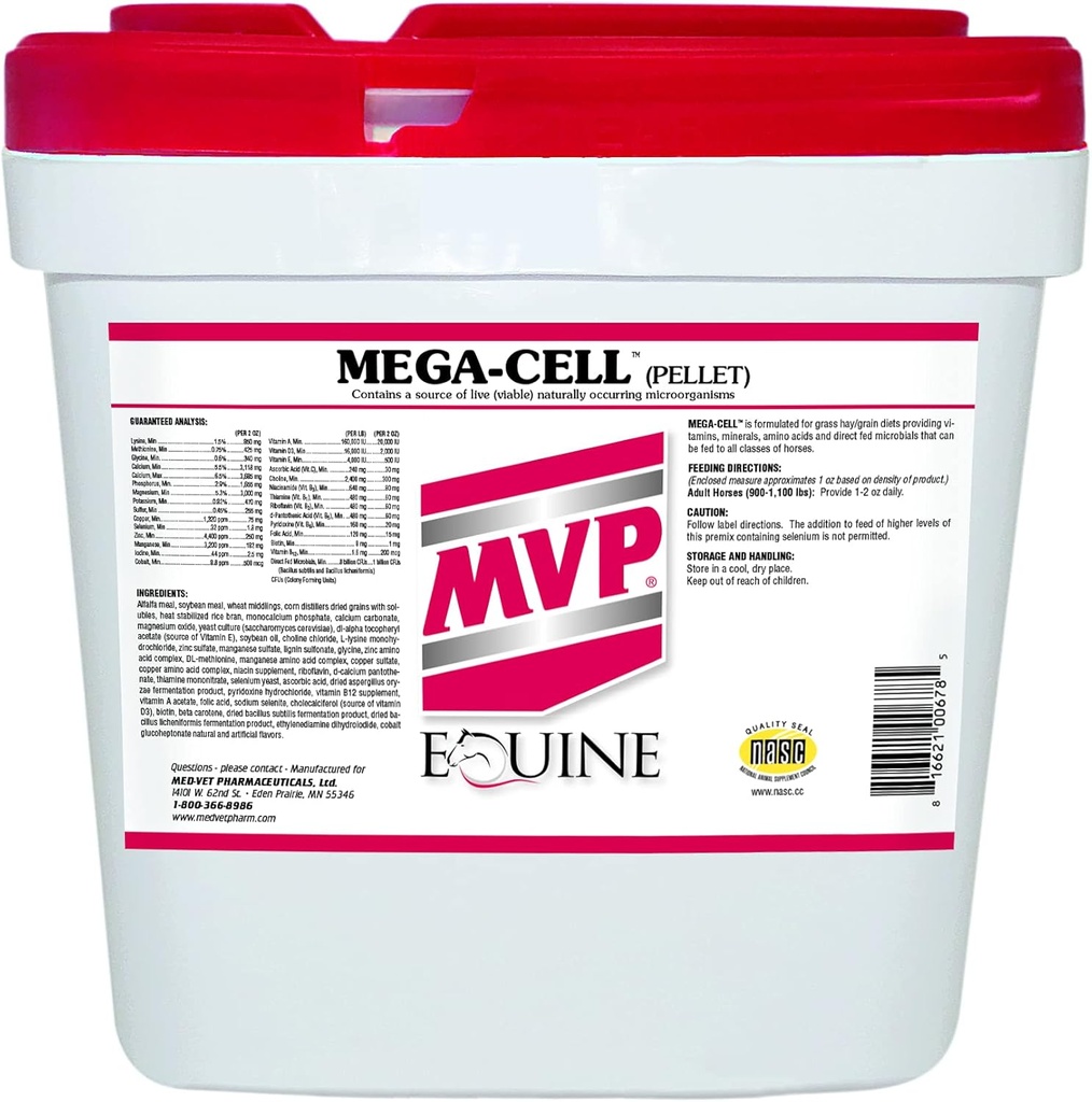 Mega- Cell (25lb) Balanceret Vitamin & Mineral Support for Heste