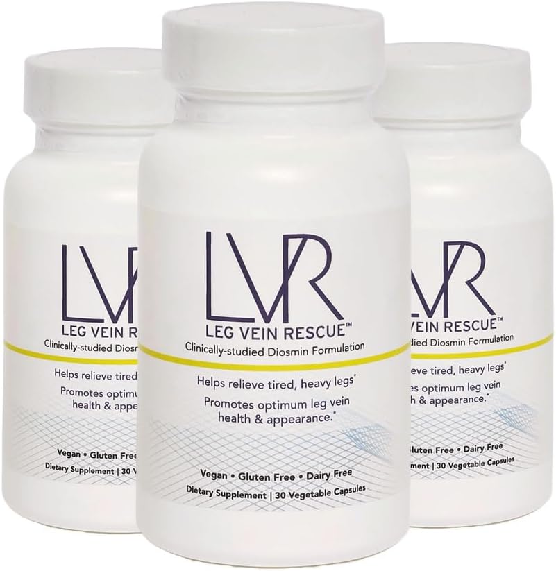 Klinisk studium Diosmin Varicose Vein og Leg Circulation Support 90 Day Supply - Spider Veins & Leg Edema Relief Citrus Bioflavonoider Natural Health Supplement (90 kapsler)