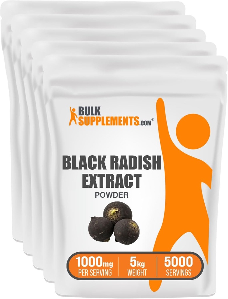 BulkSupplements.com Black Radish Extract Powder - Leverstøtte - Spansk Black Radish Extract - Leversupplement - Urtetilskud til lever og fordøjelse (5 kilogrammer - 11 lbs)
