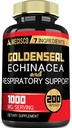 Goldenseal Root Capsule Organic med Echinacea, Mullein Leaf, Plantain & Mere - 7 Premium Herbal støtter immunsystem, fordøjelsessygdomme, Glat vejrtrækning, og bodymanagement - 200 kapsler