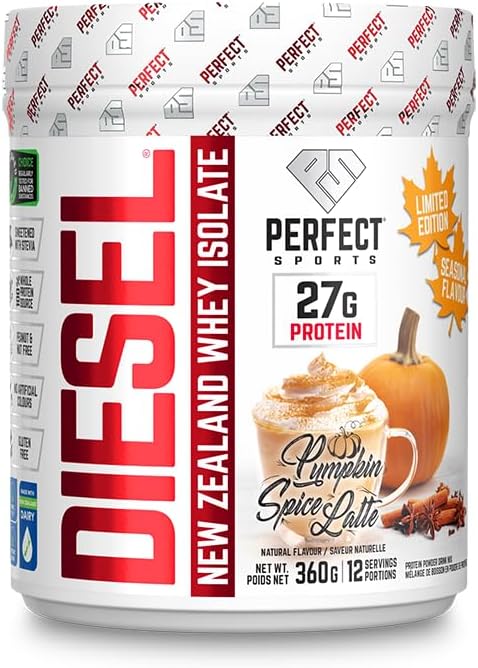 PERFEKT SPORTS Diesel 100% New Zealand Whey Protein Isolate 124; Stevia Sødede, Ingen kunstige ingredienser, Keto Buddy 124; 0g Carb, 0g Fedt, 27g Protein Buddy 124; 5 Pounds (Pineapple Mango)