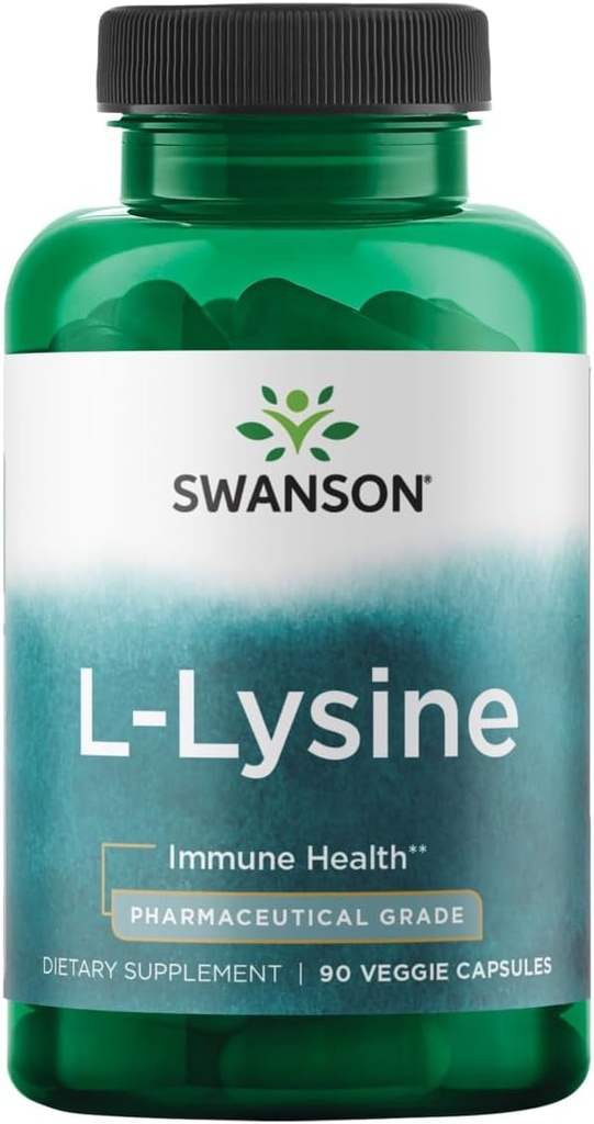Swanson Amino Acid Ajipure L- Lysin Pharmaceutical Grade 500 Milligram 90 Veg kapsler