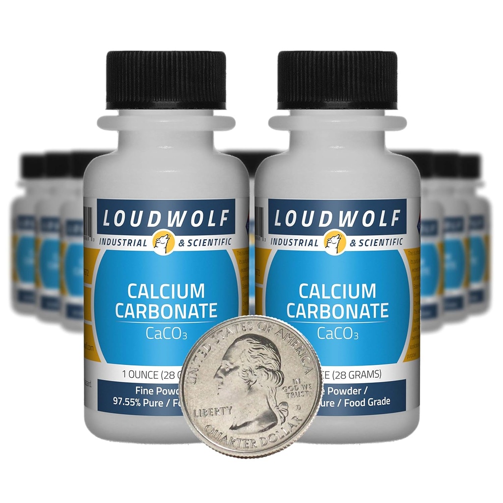 Calciumcarbonat / 1,3 pund / 20 flasker / 97, 55% Pure Food Grade / Fine Powder