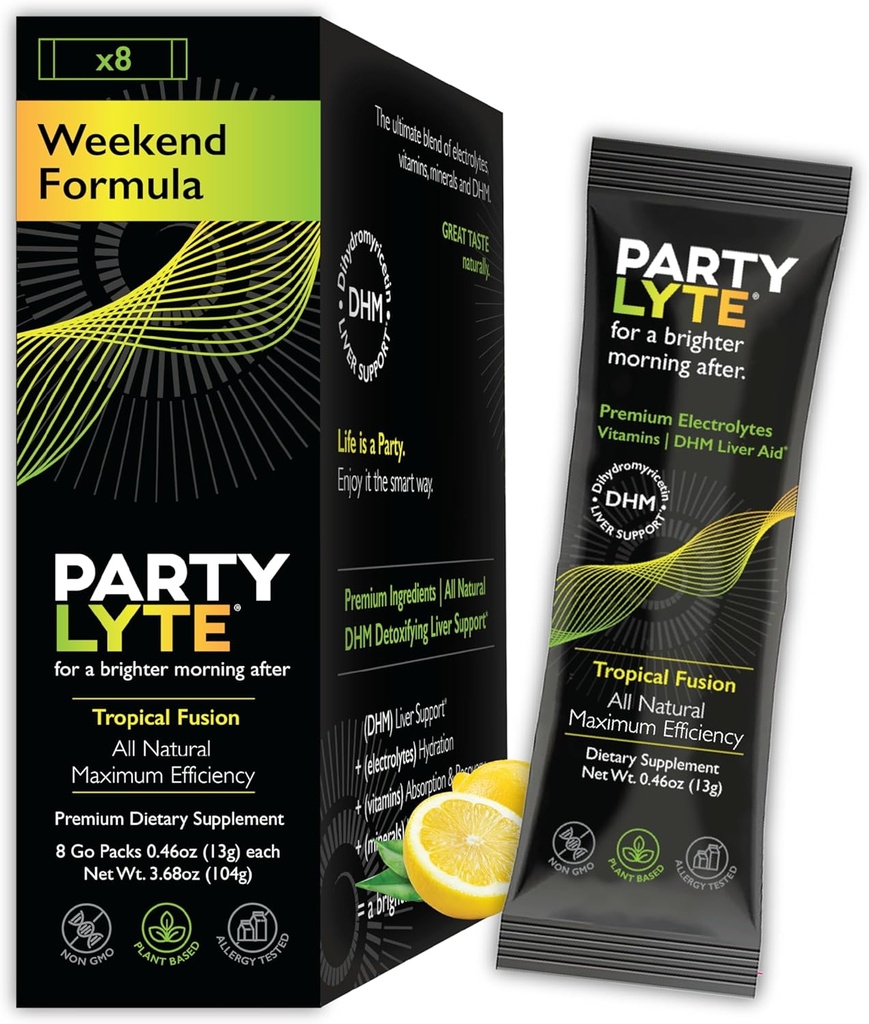 Bedre Morning med Electrolytes, DHM, 600mg NAC, Ingefær, Vitamin & Min - Hydrate Pakker til Optimal Hydration - Oral Solution Drink Mix 124; Weekend Formel 8 Tæl