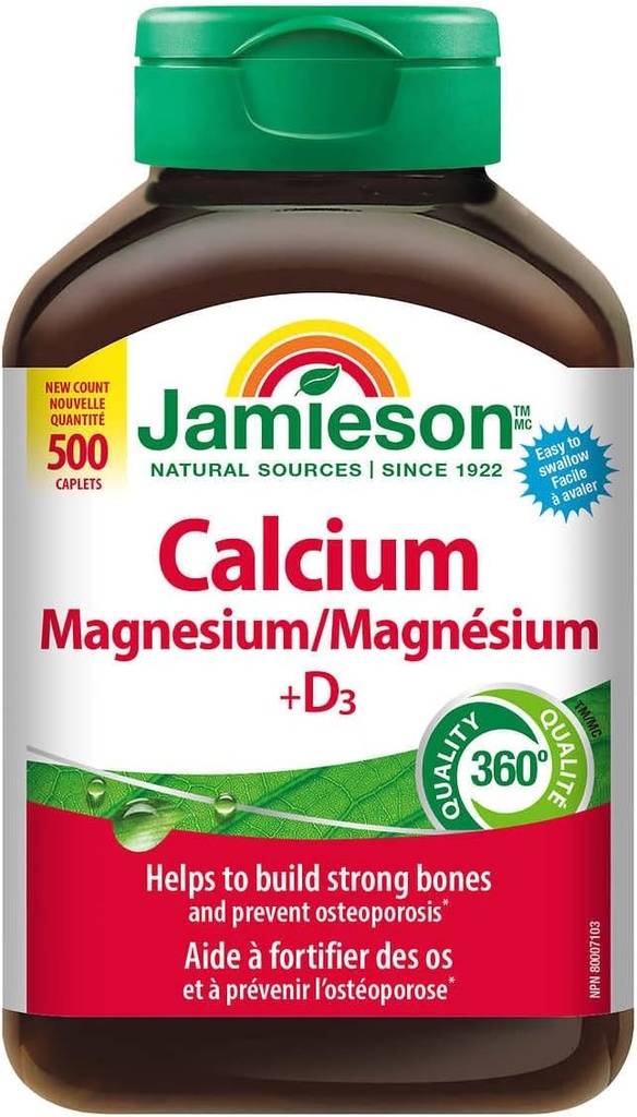 Jamieson Calcium Magnesium med D3- vitamin 365 kapsler