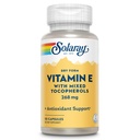 SOLARAY E 400 IE (268mg), tør form med blandede tocopheroler E-vitamin - Antioxidant supplement, PMS og overgangsalderen support - 60-dages garanti, Lab Verified - 50 Servere, 50 kapsler