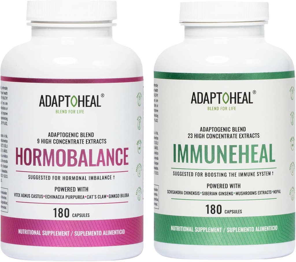 ADAPTOHEAL Hormobalance + Immuneheal - Adaptogen Blend (180 kapsler ea.)