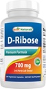 D-Ribose 700mg 180 Vcaps - Natural ATP Energy Production - Fremstillet i en USA baseret GMP Certificeret Facility og tredjepart testet for renhed. Garanteret!