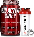 iSatori Bio-Active Whey Powder Chocolate Sensation (30 Servings) & iSatori Classic Blender Bottle (Clear Bottle with Red Top)
