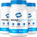 NutraRize (3 Pack) SugarSwitch Kapsler, Official Sugar Switch Pills, All- Natural Blood Formel for sunde niveauer, Sugar Switch 24 Supplement, SugarSwitch Pectin Anmeldelser (180 Kapsler)