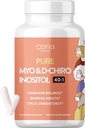 Vegansk Myo- Inositol & D- Chiro Inositol Supplement for kvinder - PCOS Relief, Hormonal Balance, Ovarial Support, Ovulation Support - Ideel Ratio 40: 1-90 Cap - Fertilitet Kosttilskud for kvinder