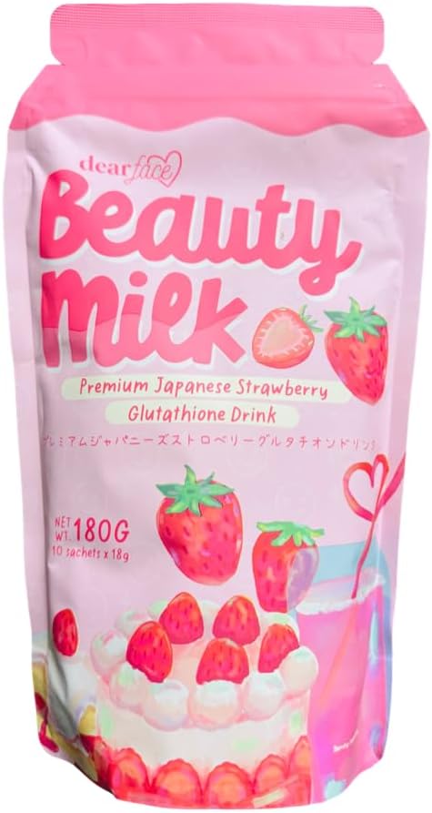 Beauty Milk Japanese Collagen STRAWBERRY Drink - 50,000mg Hydrolyzed Collagen, 6.3 Ounce (Pack of 1)