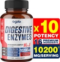 agobi 10200 Mg fordøjelsesenzymer med Prebiotic til fordøjelse, immunforsvar og kropsstøtte - 16in1 med Apple Pectin, Ginger Root, Prebiotic System & mere - 120 kapsler til 2 måneder
