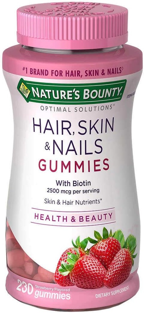 Nature's Bounty Optimal Solutions Hair, Skin, Nails Gummies (230 Count)