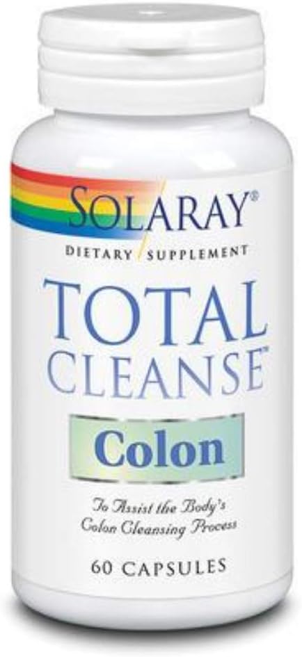 SOLARAY Total Cleanse Colon - Kraftfuld, Gentle Colon Formel med Magnesium Citrate, Quercetin, Slippery Elm, Senna, Cascara Sagrada, Aloe Vera, Cat 's Claw - 60-Day Garanti, 30 Servere