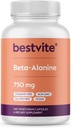 BESTVITE Beta alanine 750mg (240 vegetariske kapsler) - Ingen stearater - Vegan - Ikke GMO - Gluten Free