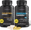 Livingood Daily Cholesterol Support, 60 Vegetarian Capsules - CoQ10, Plant Sterols, Plant Sterols, Bergamot, & Garlic Supplements Support Heart Health & Healthy Lipid Production - Non-GMO & Vegan