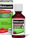 Robitussin Voksen maksimal styrke Host + Bryst Congestion DM Max (4 fl. oz. Flaske), Hoste suppressant & Expectorant, Raspberry Flavor