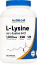 Nutricost L- Lysin 1000mg, 250 kapsler - 500mg Per Cap, Gluten Free, Non- GMO