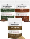 Lions Mane Extract Powder (60g) - 124; Reishi 415 - Extract Powder (45g) - 124; Turkey Hale Extract Powder (45g) - 124; Organic Mushroom, Non- GMO, Vegan
