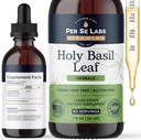 Organic Holy Basil Leaf Liquid Drops 2 Months Supply - immunforsvar, Brain & Focus Booster, Adaptogen