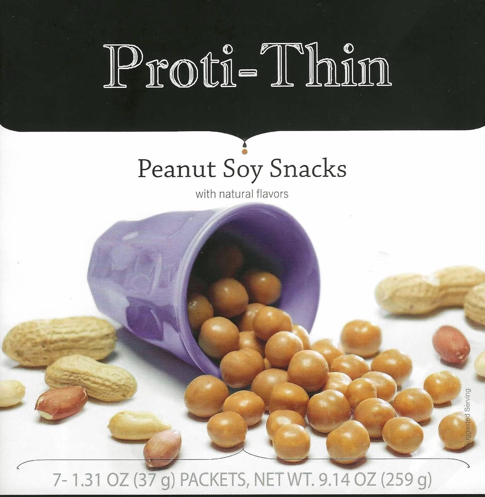 Proti- Thin Peanut Soy Snacks, 15g protein, lav kalorie, lav fedt, lav Carb, ingen gluten ingredienser, Diet Protein Puffs, KETO venligt, Ideel Protein Kompatibel, 7 Count Box