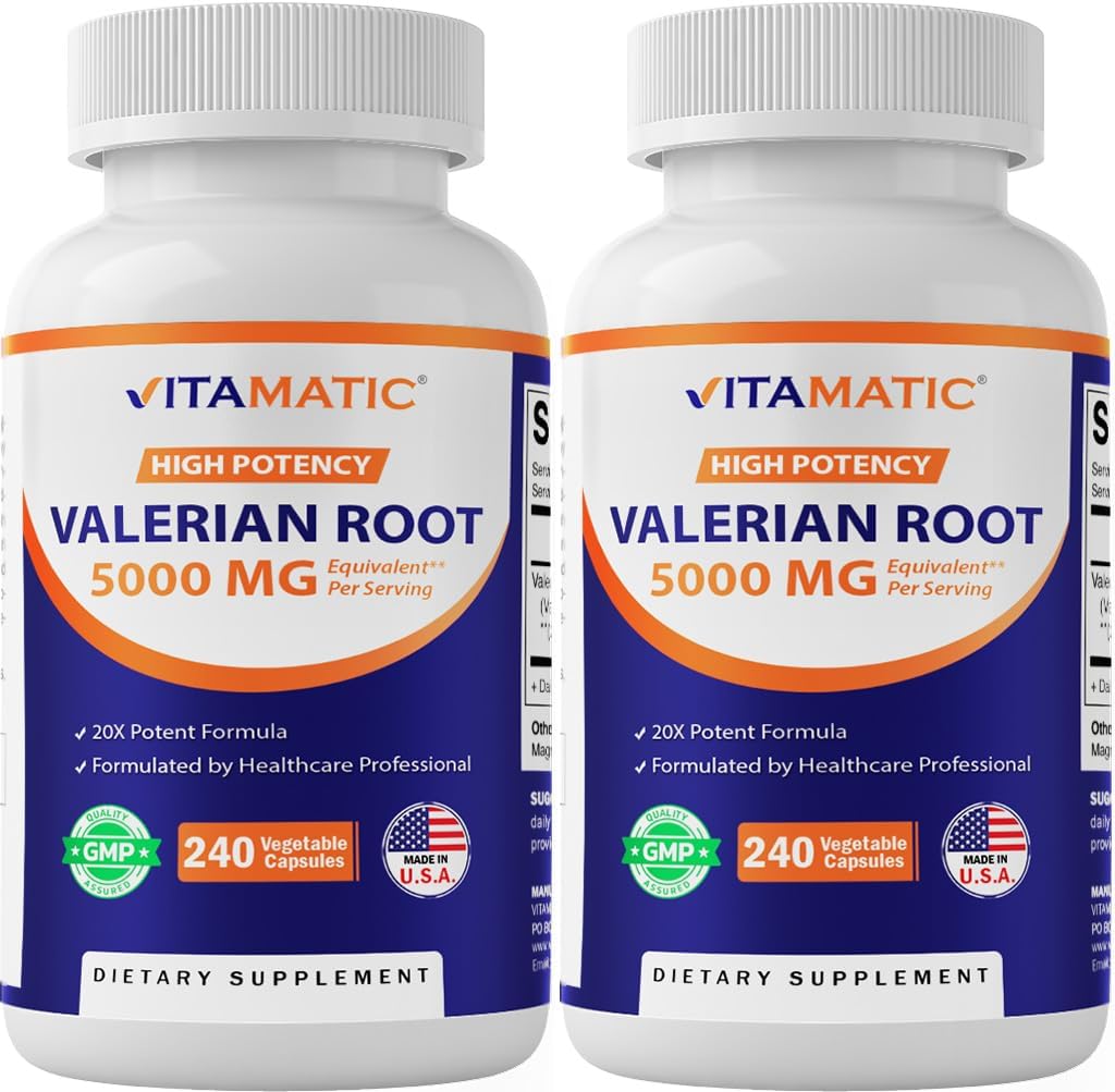 Vitamin 2 pakker Valerian Root 20: 1 Extract 250 mg - 240 Kapsler - 20X Koncentreret ekstrakt