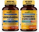 Sandhu Herbals Organic 4in1 Ashwagandha w / Zink & Organic Gurkemeje Curcumin w / Bioperine Black Pepper Extract 124; Supporterer immunsystemet