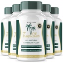 (Officiel 5 Pack) Tropislim, Tropislim All Natural Caribbean Flush, Vægttab Supplement, Tropislim Slimming Kapsler for kvinder, Sund livsstil + Leaner Physique, Tropical Anmeldelser (300 Kapsler)