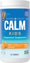 Naturlig Vitality CALM Kids Magnesium Supplement Gummies, Gummies for Balanced Mood, Understøtter sund udvikling, Gluten Free, Vegan, Sweet Citrus Flavored - 60 Gummies