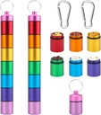 Lille Portable Pill sag Keychain for Rejser, AngleKai 2 Pack Pill Organizer Box, Vandtæt Tablet Container Ugentlig Medicin flaske Organizer (Rainbow)