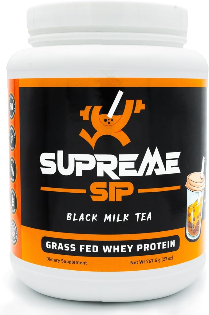 Boba Protein Powder Made with Real Black Tea - Boba Milk Tea Sødet med Natural Monk Fruit - Clean, Creamy Boba Tea Protein Powder - Græs Fed Whey Protein Isolate Bubble Tea - 27 Oz