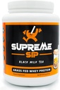 Boba Protein Powder Made with Real Black Tea - Boba Milk Tea Sødet med Natural Monk Fruit - Clean, Creamy Boba Tea Protein Powder - Græs Fed Whey Protein Isolate Bubble Tea - 27 Oz