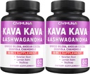 Kava kapsler med Kava, Ginkgo, Ashwagandha og mere - 120 kapsler til 4 måneder levering (pakke med 2)