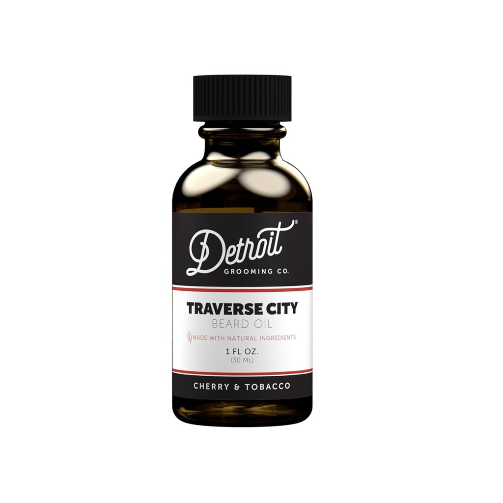 Detroit Grooming Co. Beard Oil against 124; Hydrating & Nourishing Formel med E-vitamin 124; Cherry & Tobacco • Traverse City (1 oz)