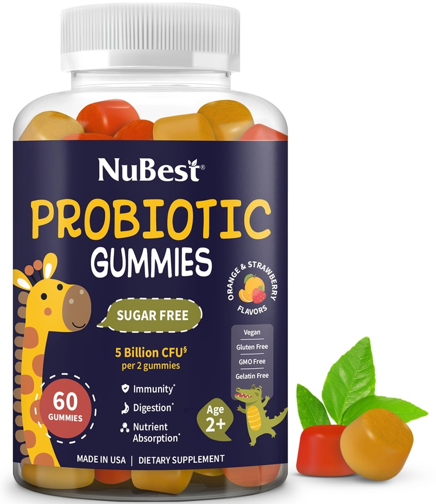 NuBest Daglige Probiotiske Gummies for Kids & Teens med 5 Millioner CFU 'er